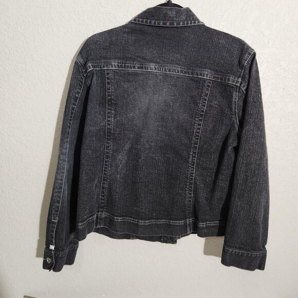 Chicos Platinum Jacket Black Denim Large - Picture 4 of 14
